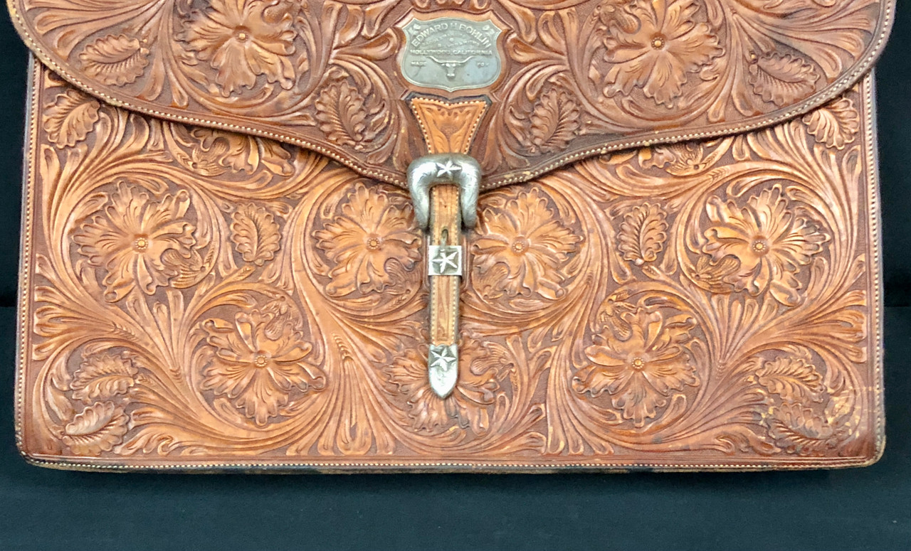 Vintage Bohlin Made Hand Tooled Leather Briefcase - Main Image