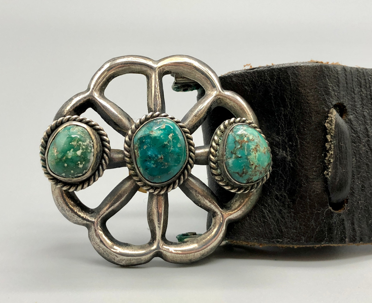 1960s Turquoise and Sandcast Concho Belt display picture 2