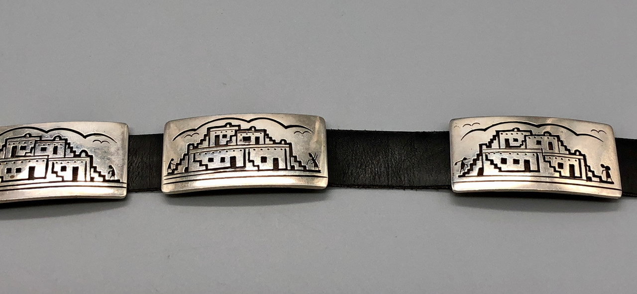Hopi Overlay Concho Belt by Victor C.