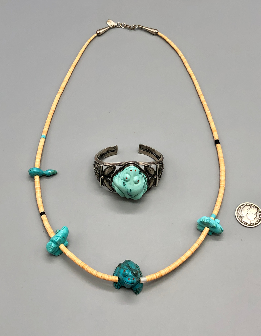 Zuni Fetish Necklace with Zuni & Navajo Bracelet Set