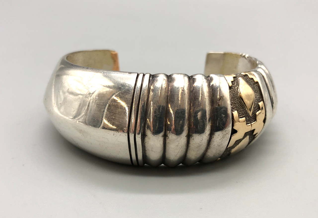 Sterling Silver and Gold Cuff Bracelet by Edison Cummings