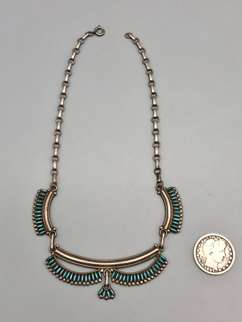 Vintage Dainty Zuni Needlepoint Necklace