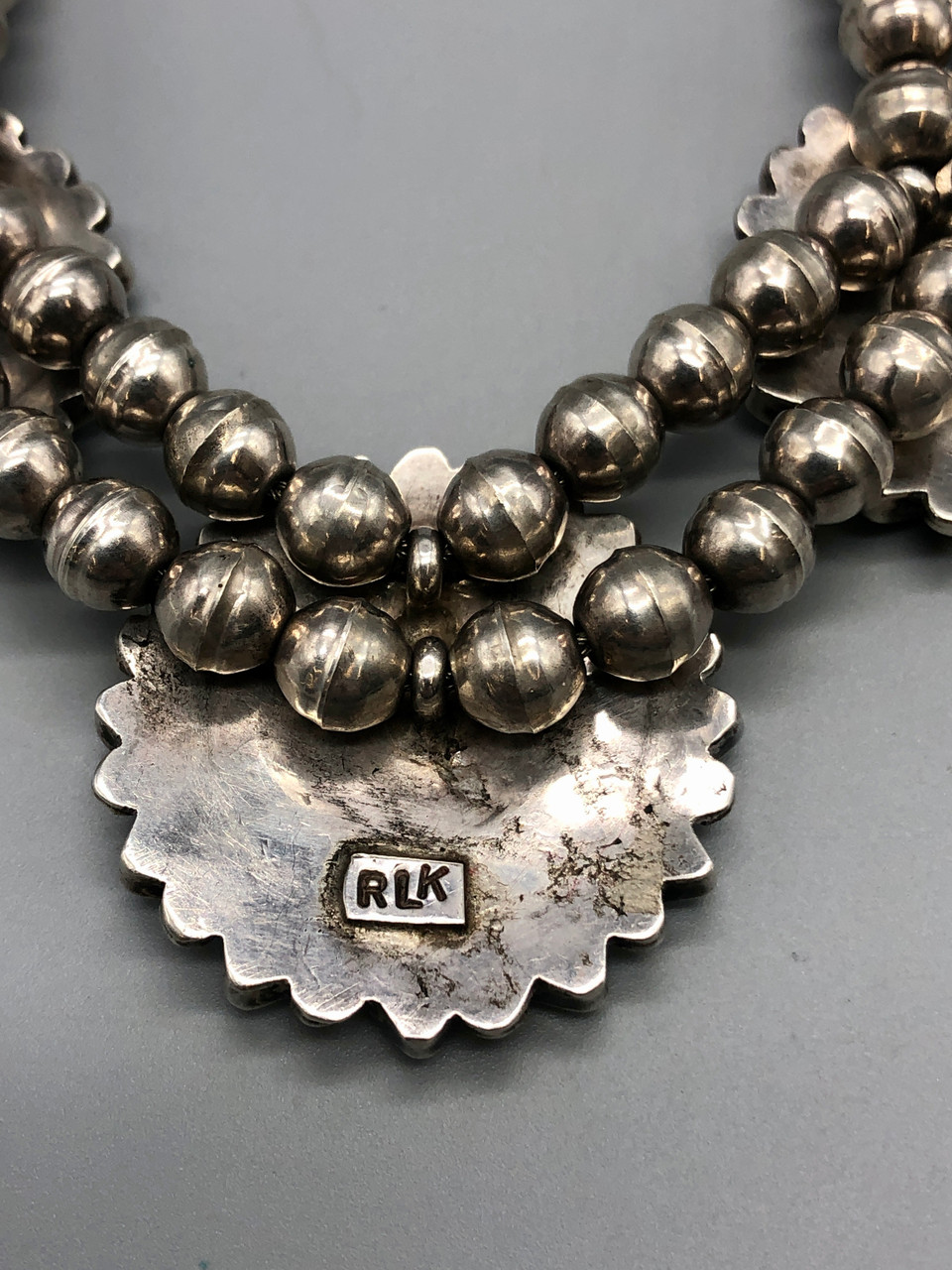 Vintage Zuni Sunface Inlay Necklace