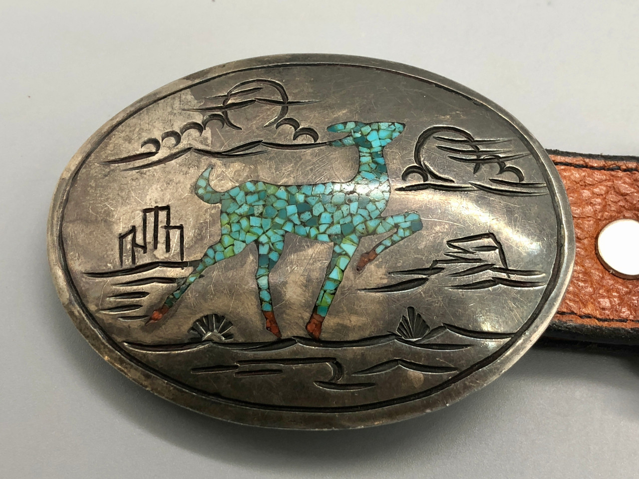 Classic Tommy Singer Chip Inlay Concho Belt display picture 3