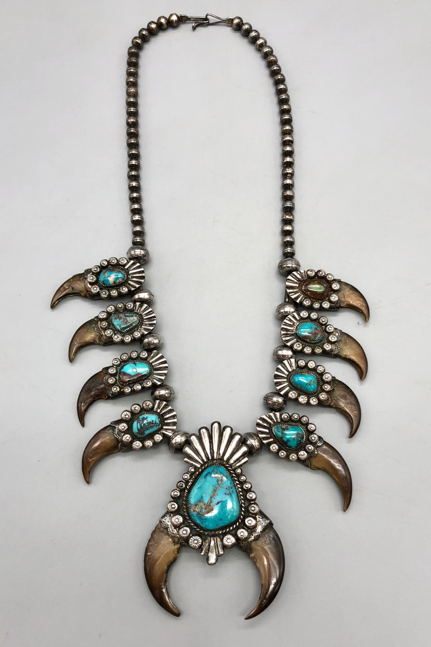 Great Bear Claw & Bisbee Turquoise Necklace