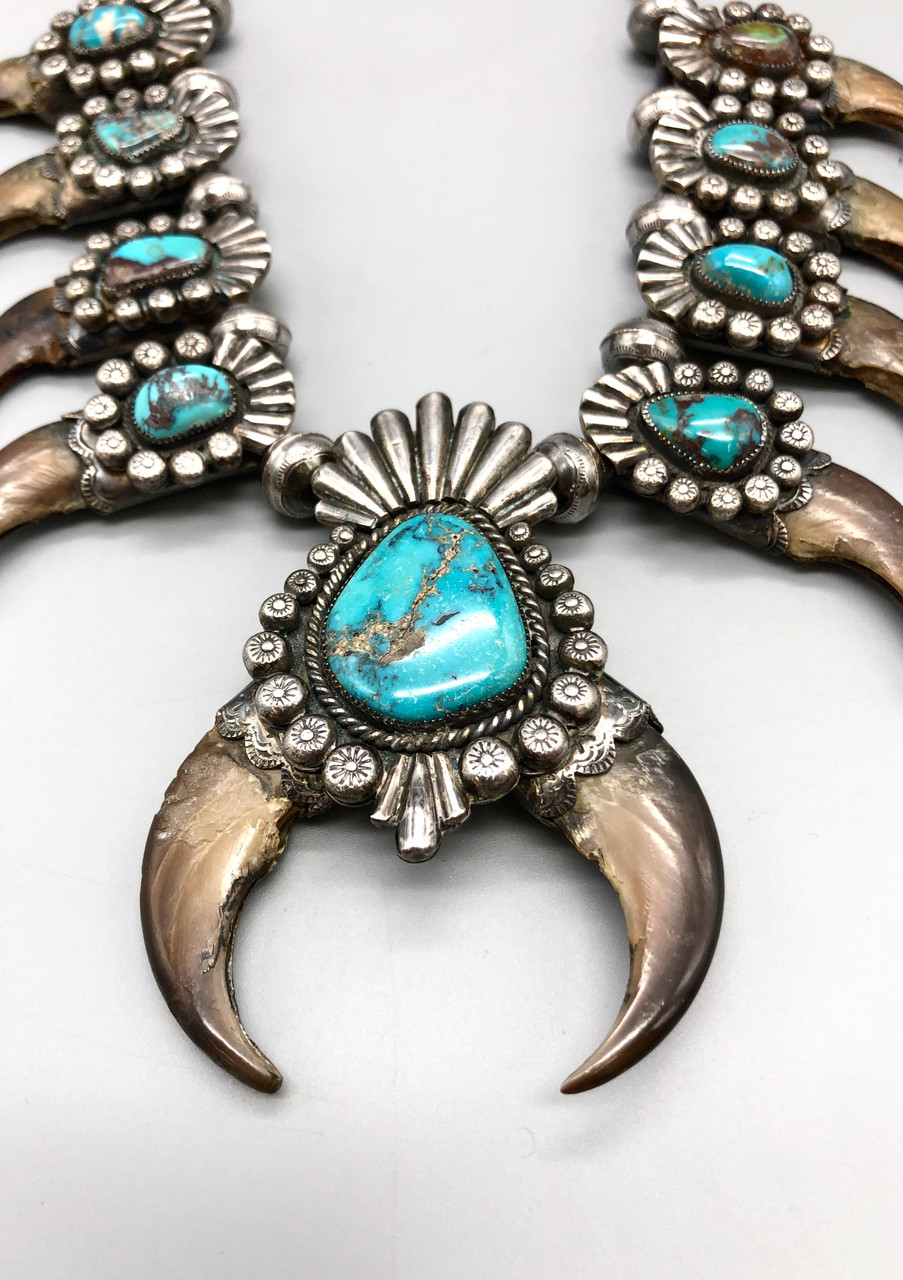 Turquoise bear claw necklace Clearance