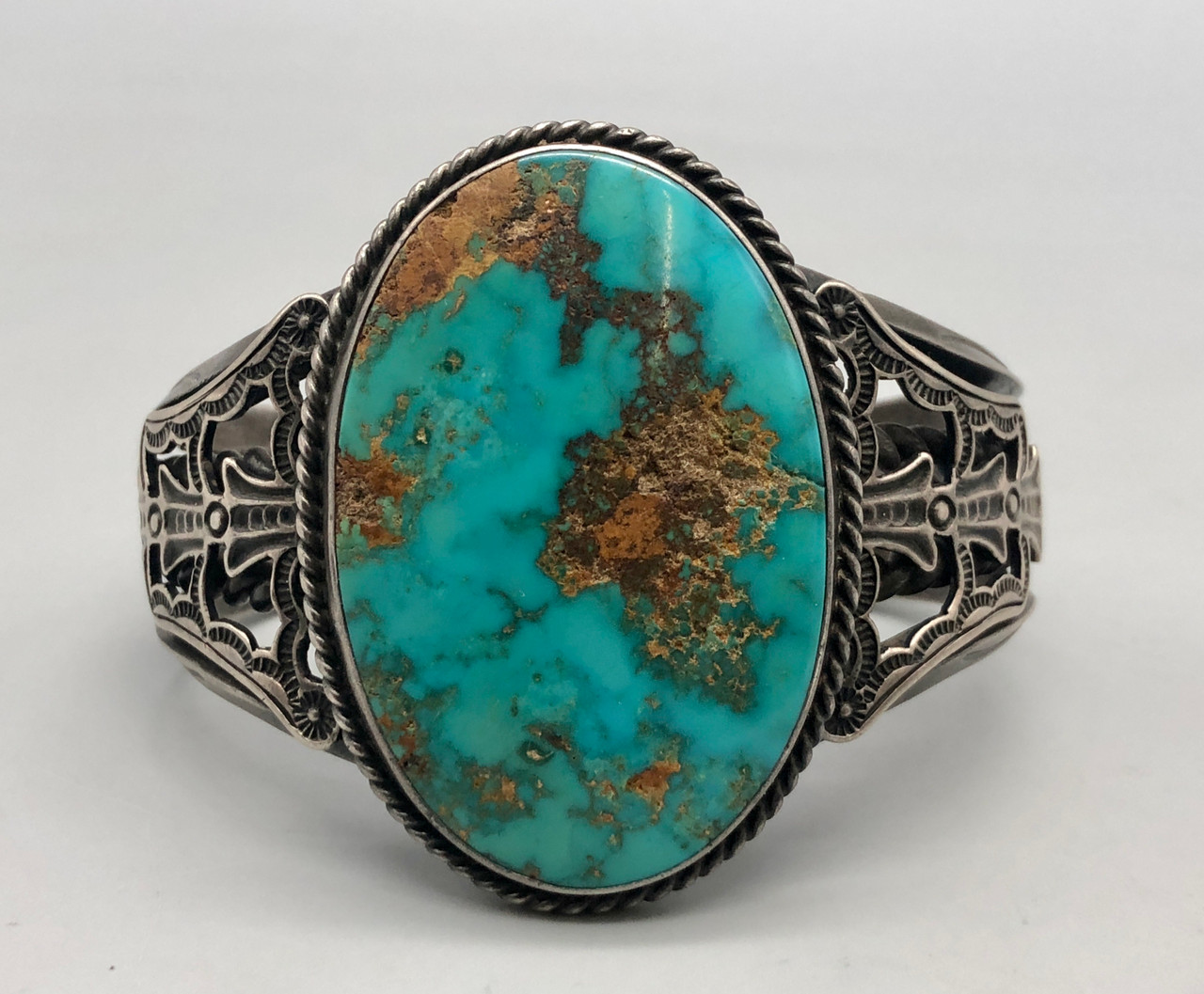 Frank Peshlakai Turquoise & Sterling Silver Bracelet