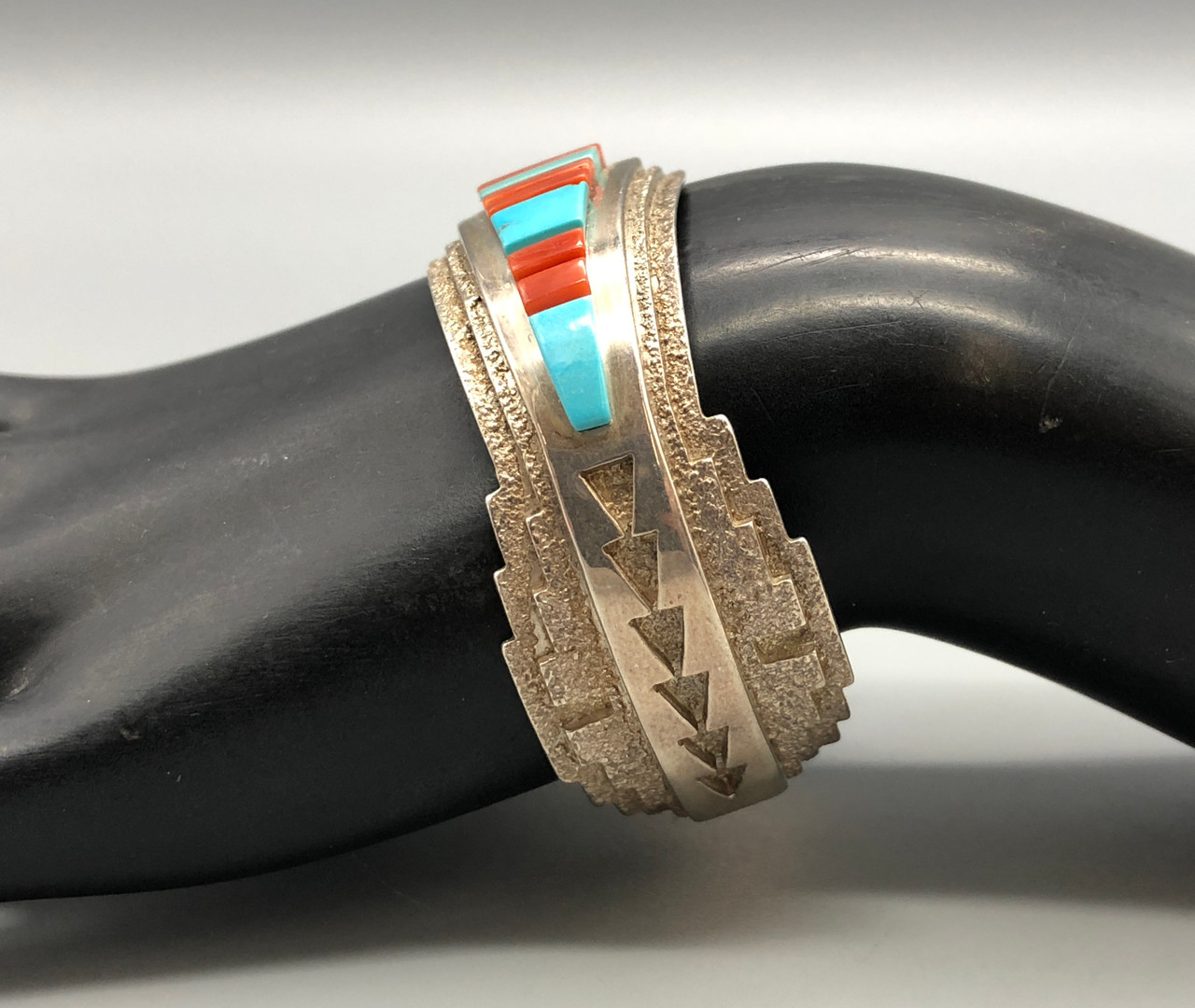 Sterling Silver & Cobblestone Inlay Bracelet By Harrison Jim
