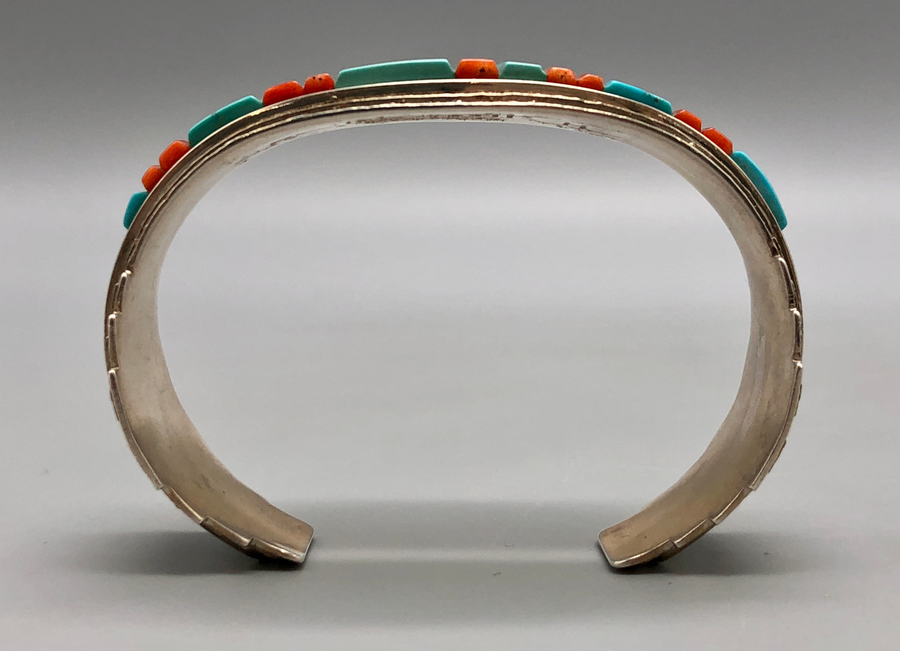 Sterling Silver & Cobblestone Inlay Bracelet By Harrison Jim