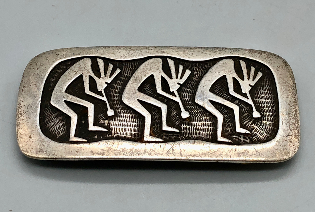 Bernard Dawahoya Kokopelli Overlay Belt Buckle