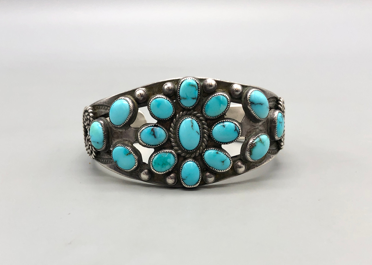 C. 1920's Ingot Cluster Turquoise Bracelet