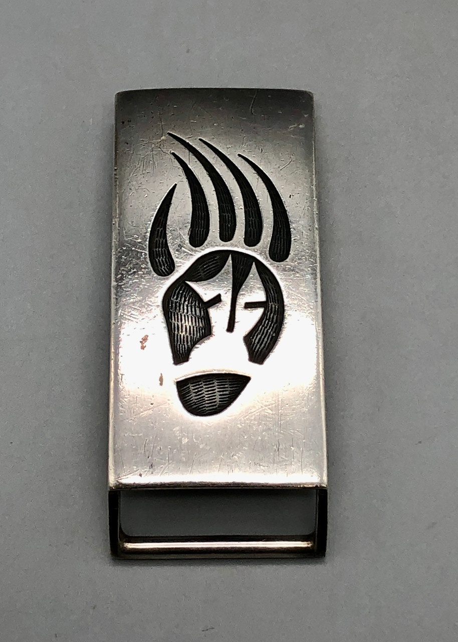 1960s Era Bear Paw Design Hopi Overlay Belt Buckle