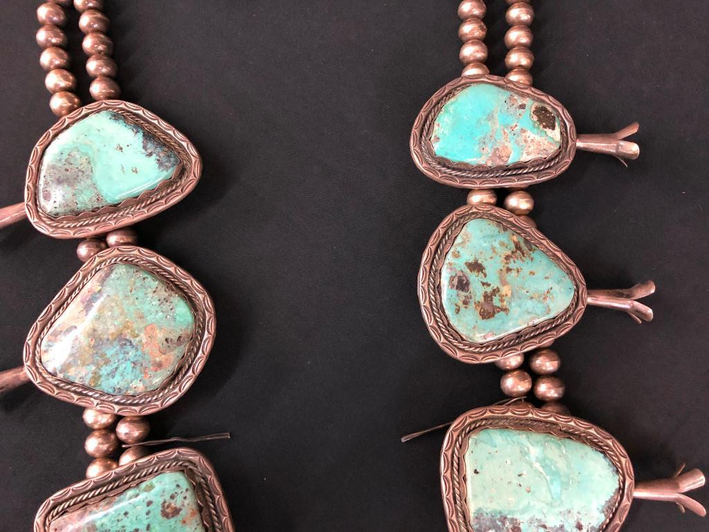 HUGE Squash Blossom Necklace Set with Bracelet and Ring