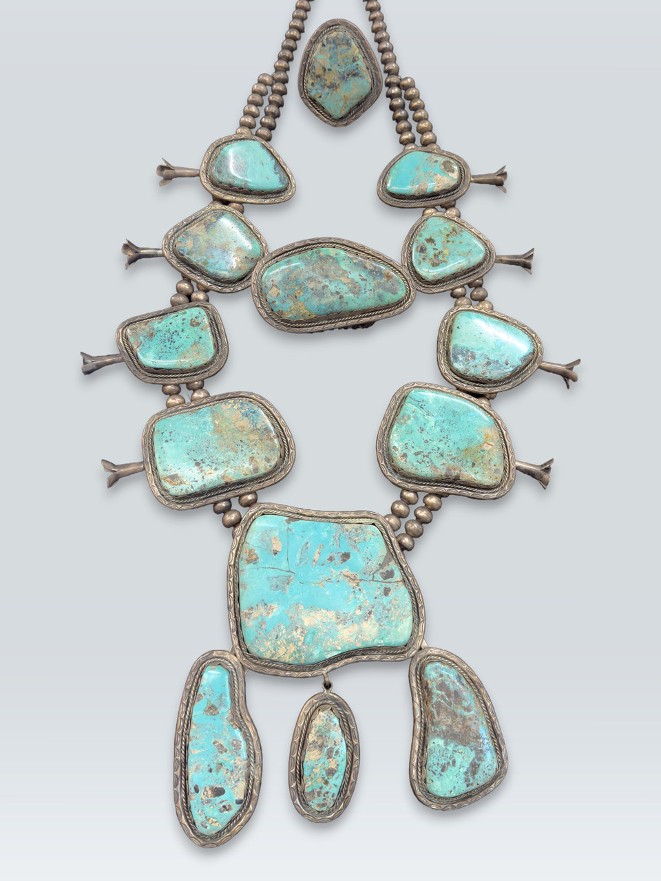 HUGE Squash Blossom Necklace Set with Bracelet and Ring