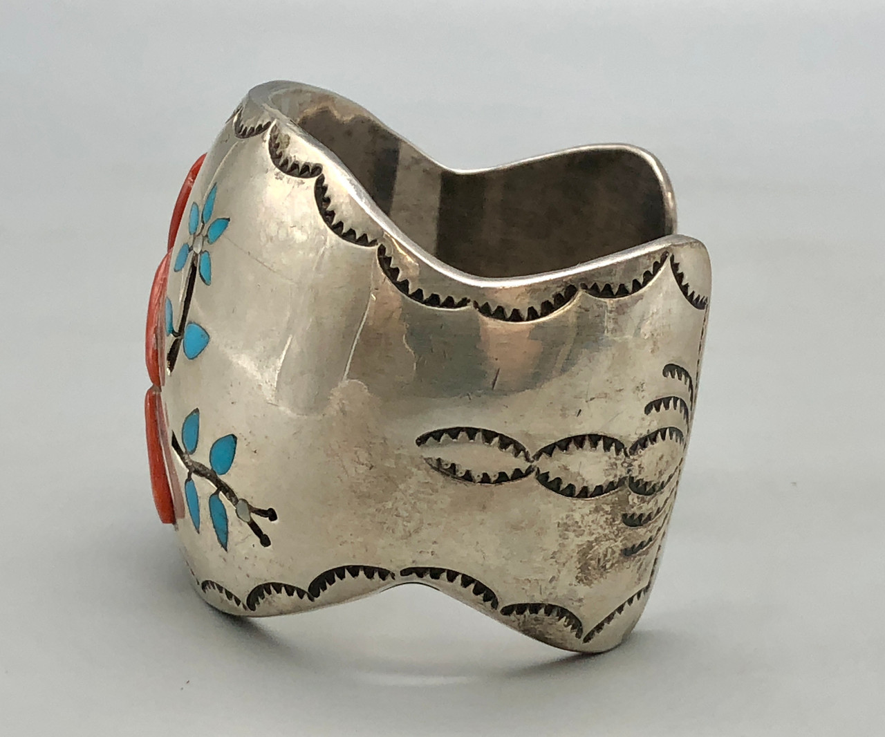 Vintage Cardinal Inlay Bracelet- Silvers