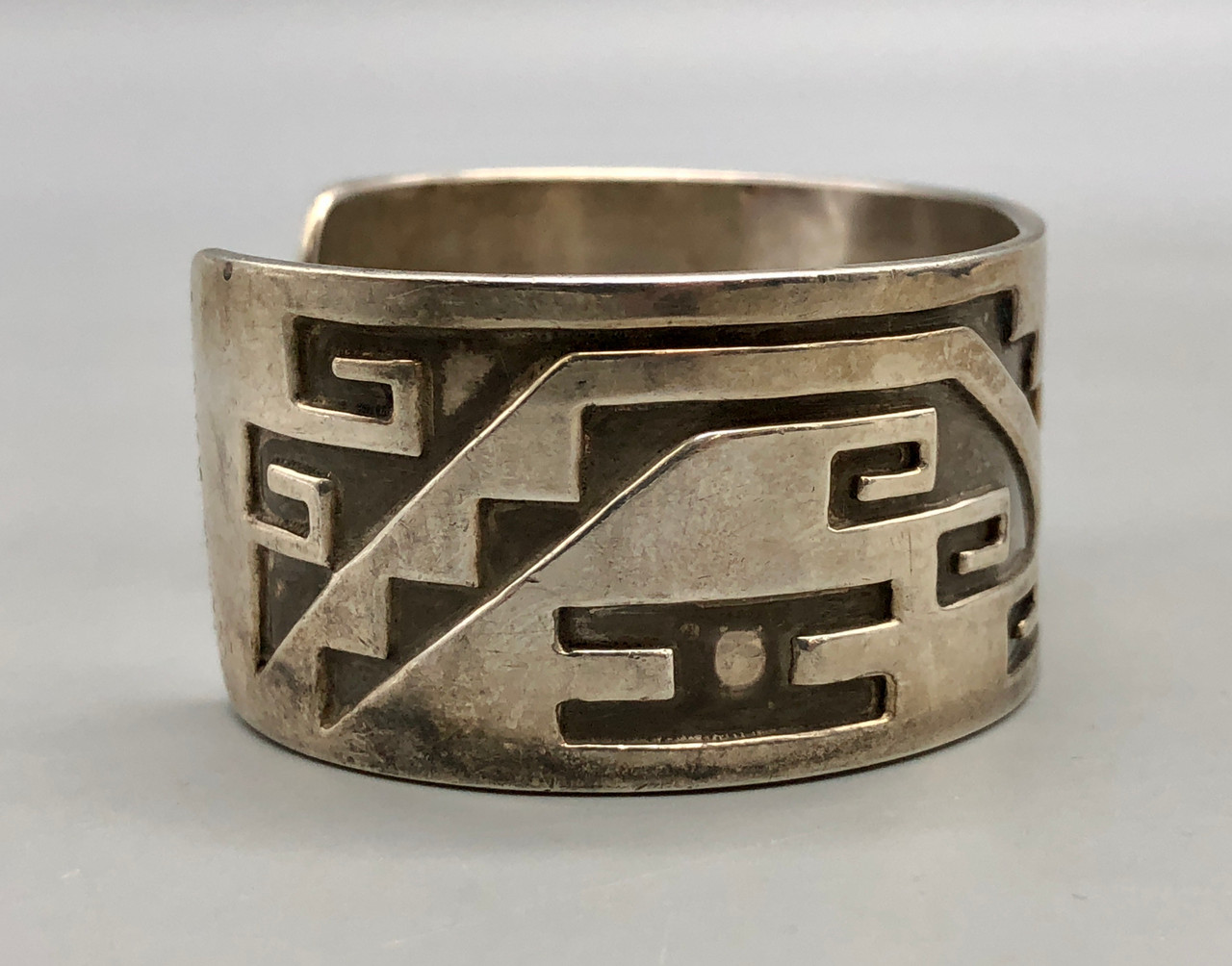 Vintage Hopi Sterling Silver Overlay Bracelet by Ted Wadsworth