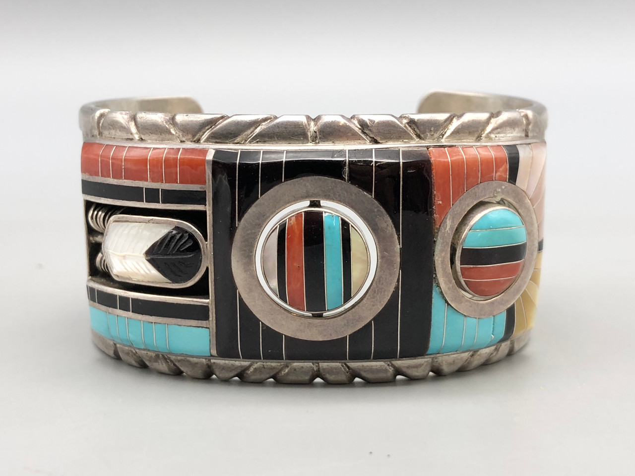 Don Dewa Zuni Inlay and Double Spinner Bracelet
