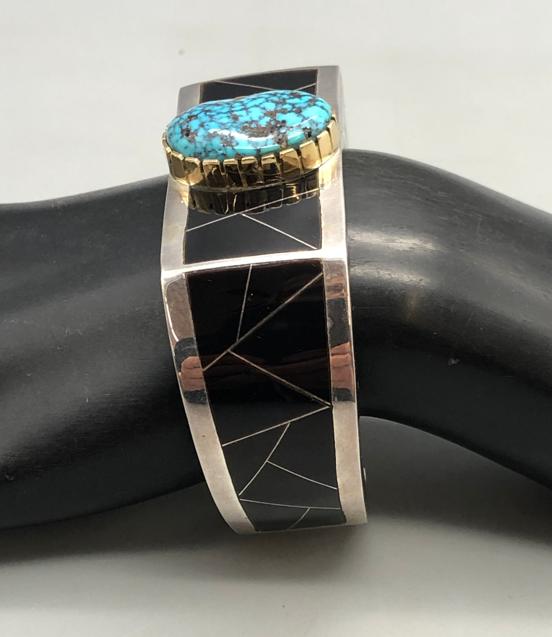Silvershake Petite Sterling Silver Ring With Created Black Onyx Inlay - Filigree Swirl Design, Size 7 - View #3