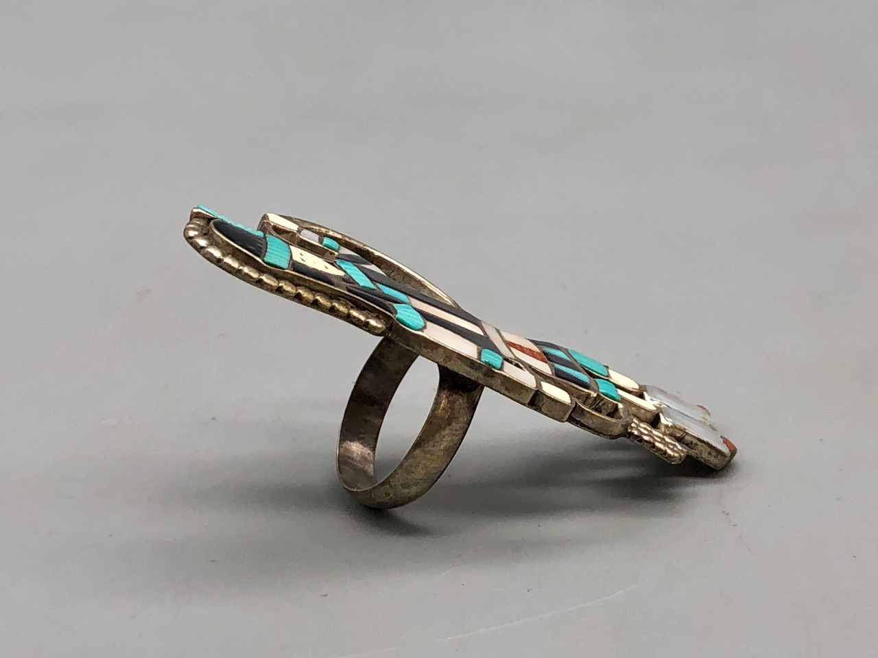 Figural Zuni Multi-Stone Inlay Ring