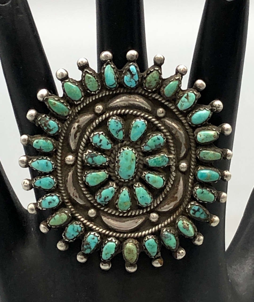 Large Vintage Turquoise Cluster Ring