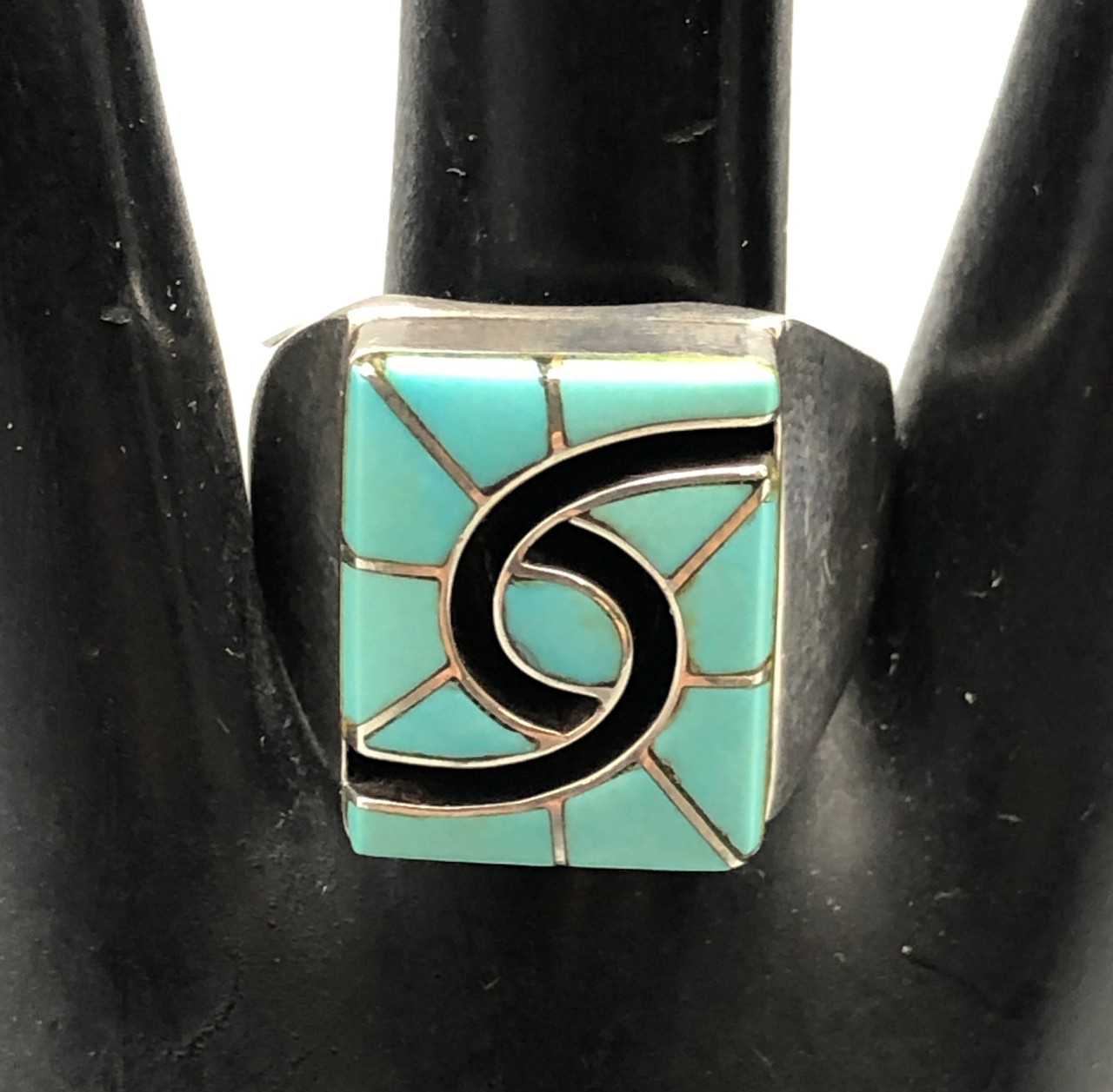Turquoise Inlay Ring by Amy Quandelacy