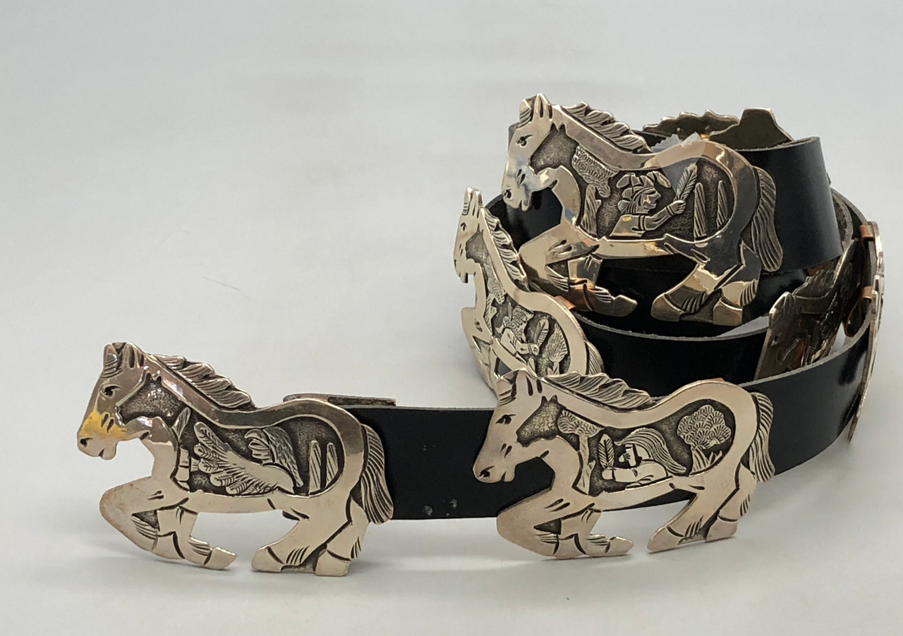 Sterling Silver Bracelet Horse Overlay by Lloyd Becenti