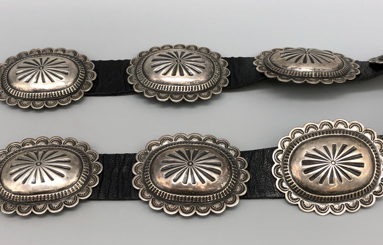 Fleming** Sterling Silver Overlaid Conchos 1 PAIR (2), Hand