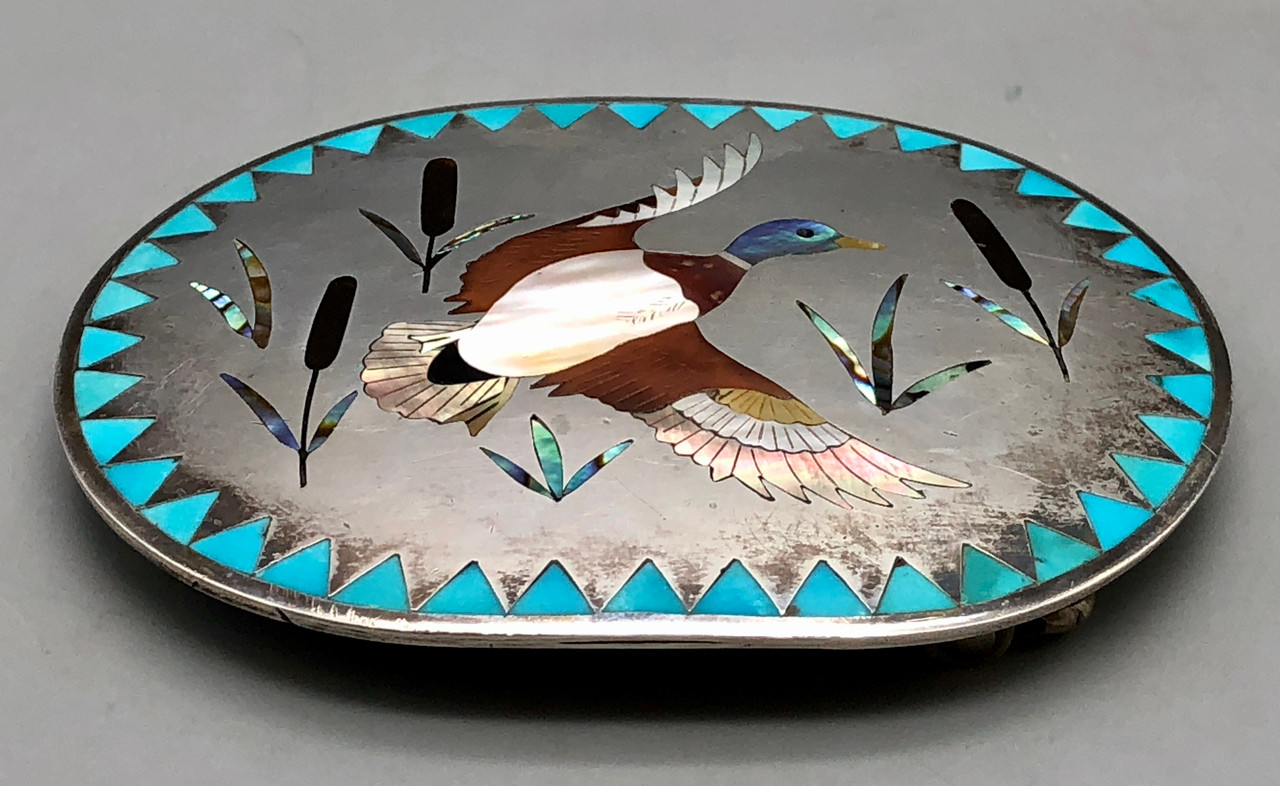 Duck Theme Inlay Buckle by Dennis and Nancy Edaakie