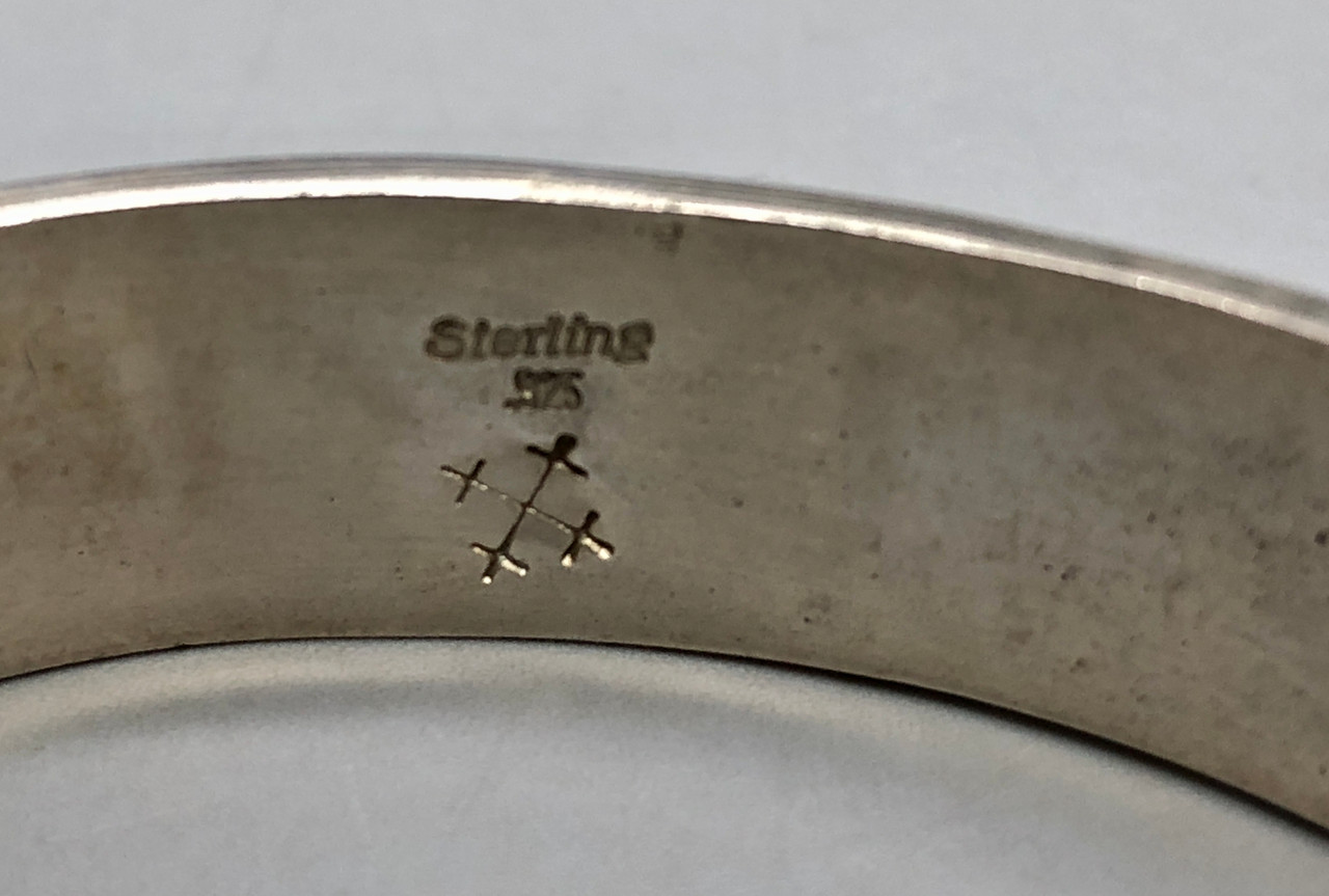 Sterling Silver Hopi Overlay Bracelet