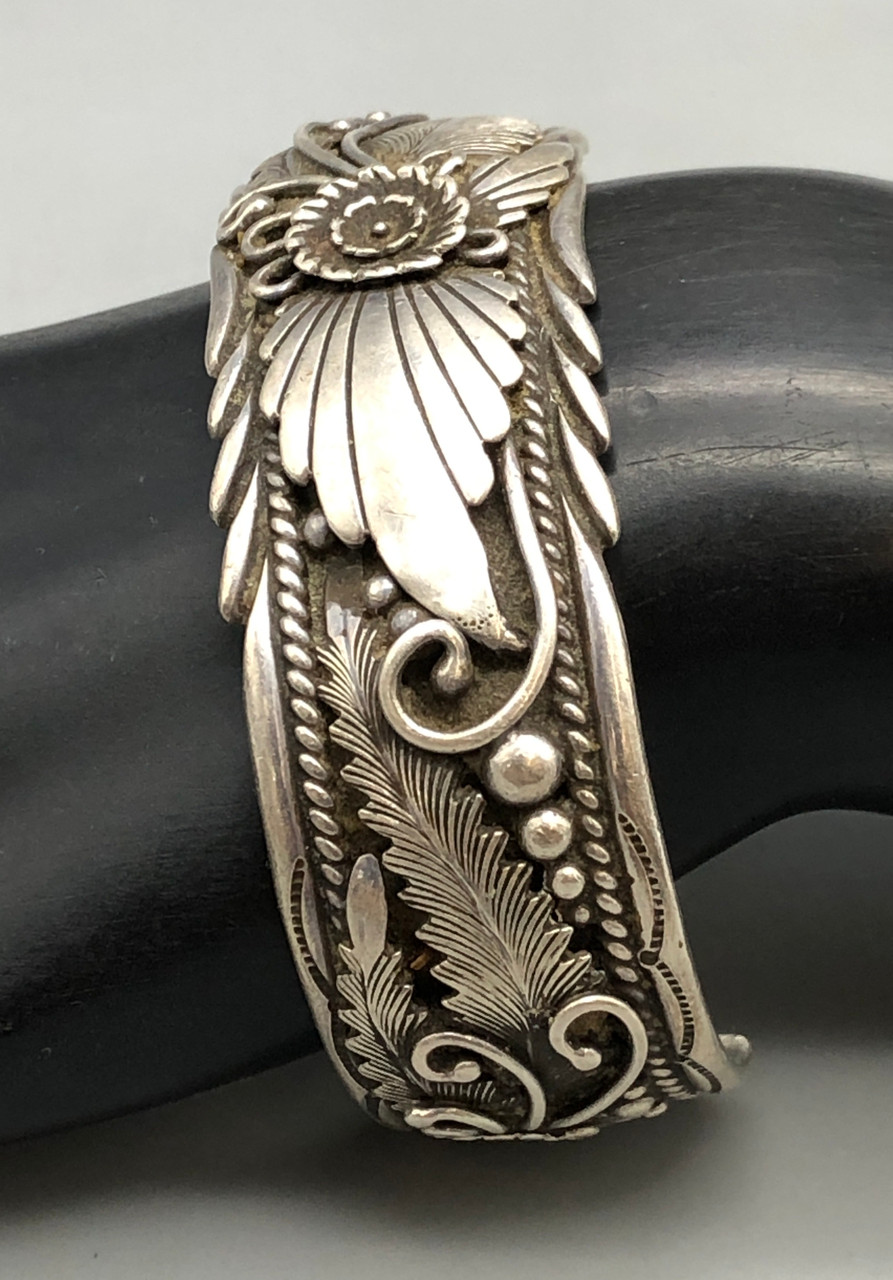 Vintage Sterling Silver Bracelet with Applied Designs by Peterson