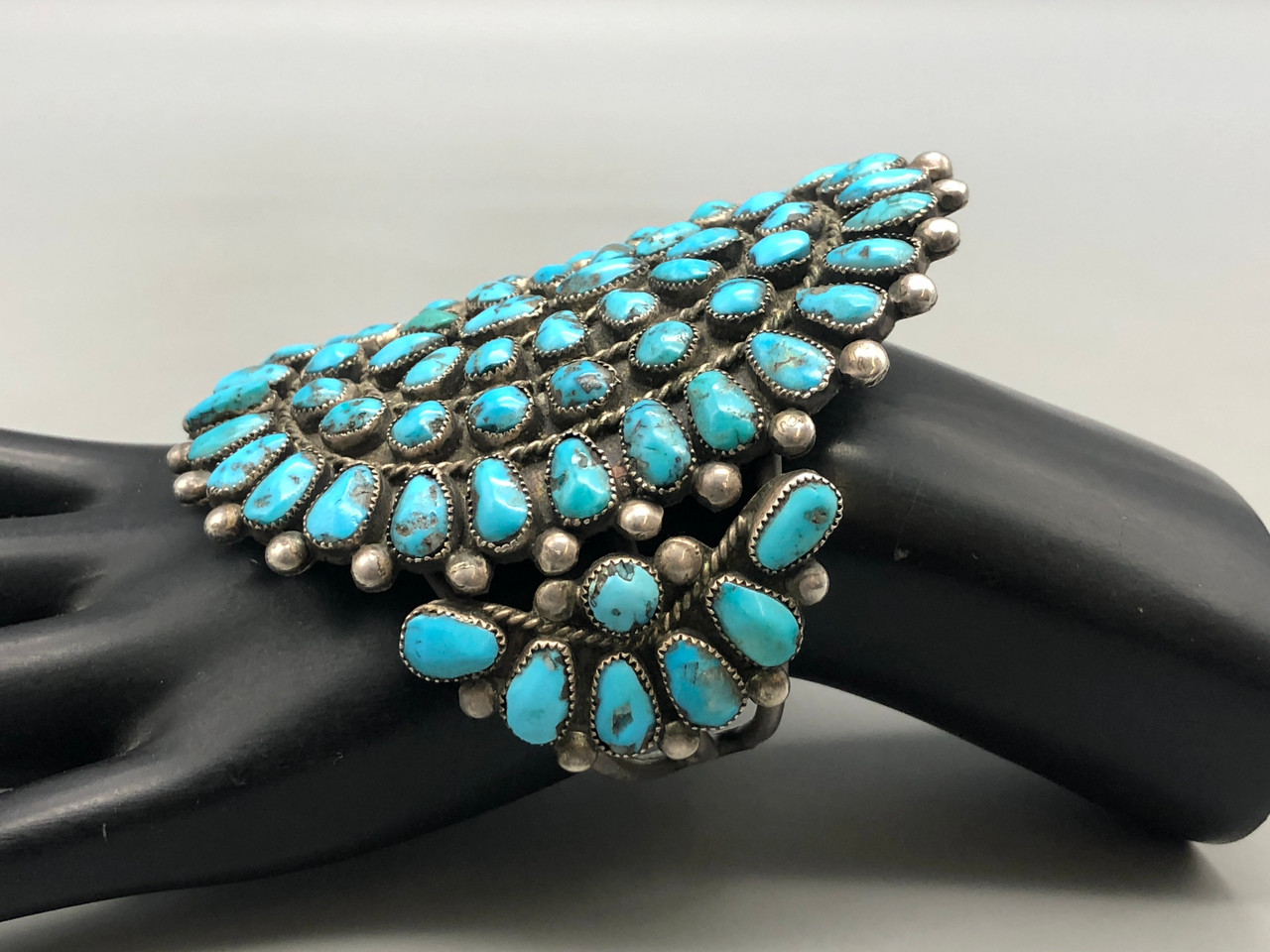 Turquoise Cluster silver925 バングル Turquoise Cluster silver925 バングル Vtg. Natural Turquoise