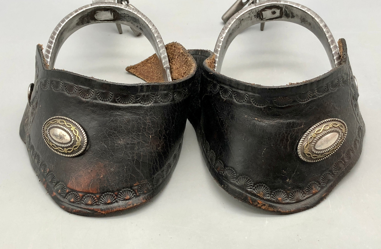 Lot - A Pair of Antique Riding Spurs - Hand Tooled