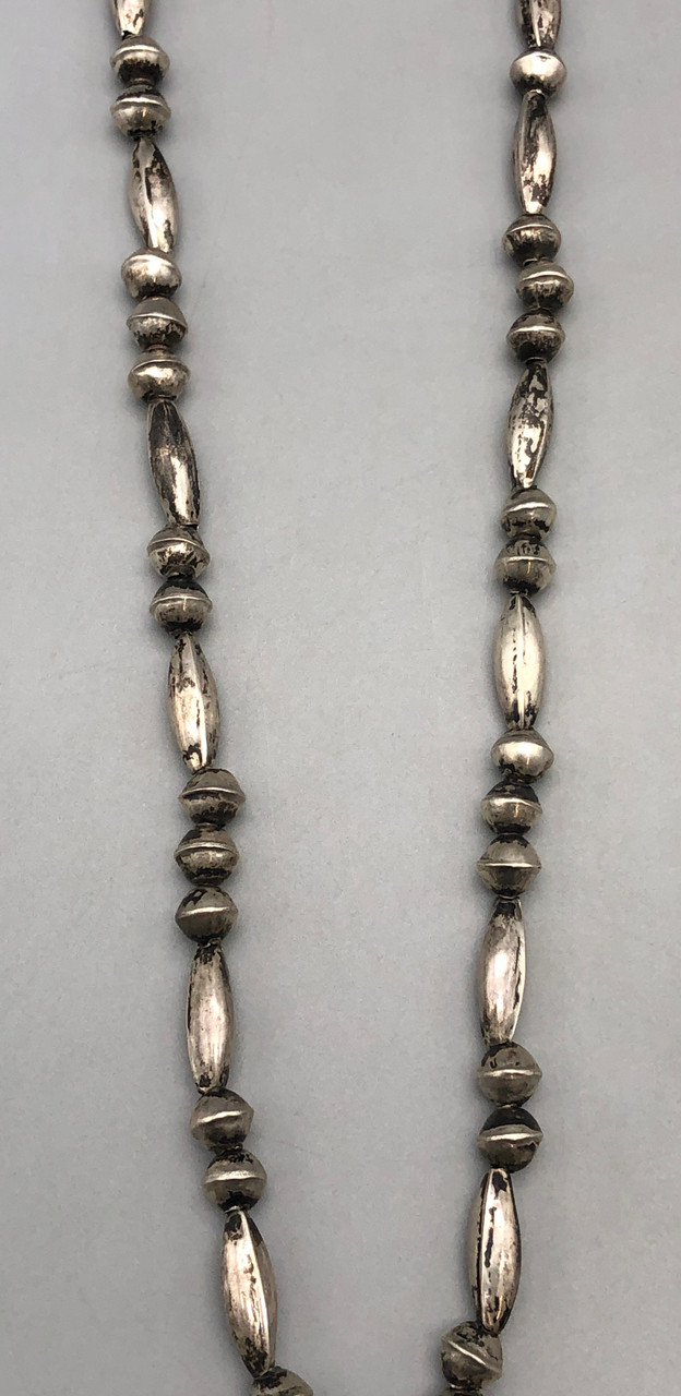 Vintage Naja and Sterling Silver Bead Necklace