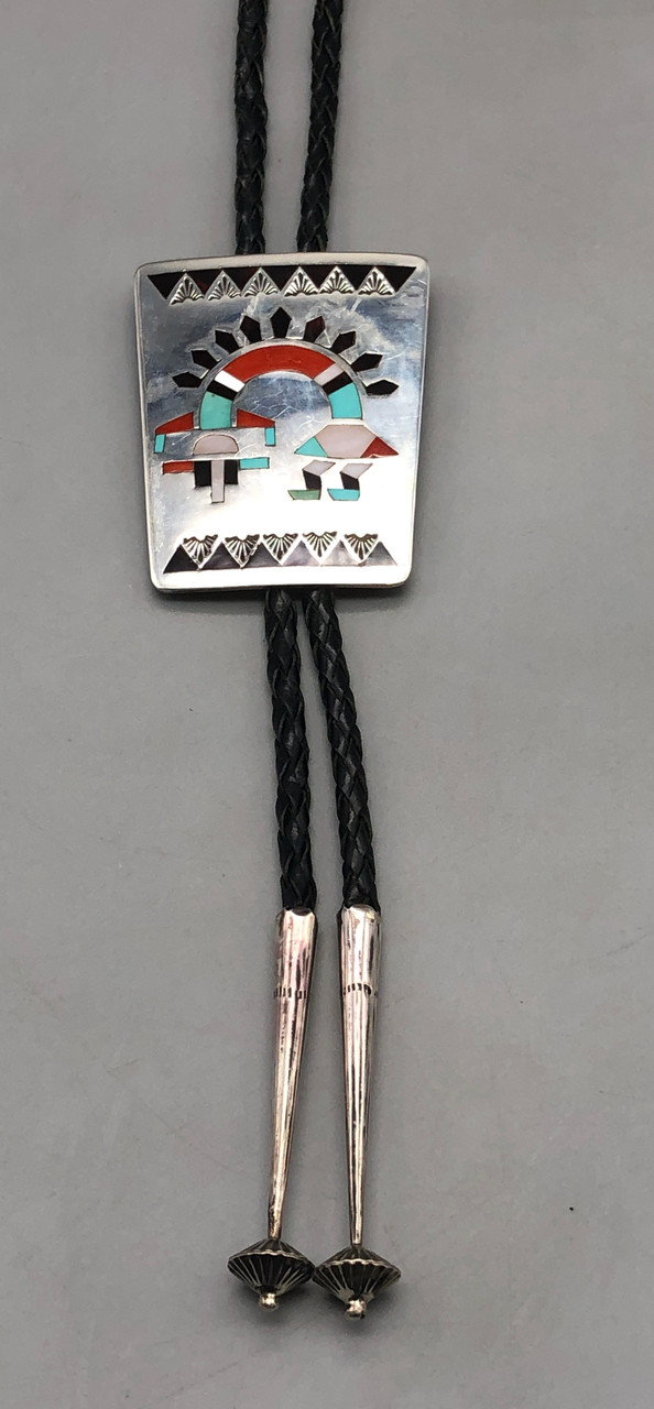 Vintage Inlay Rainbow Man Bolo Tie by Natachu