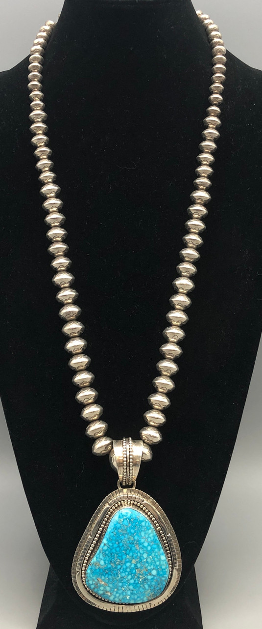 Handmade Graduated Silver Bead Necklace