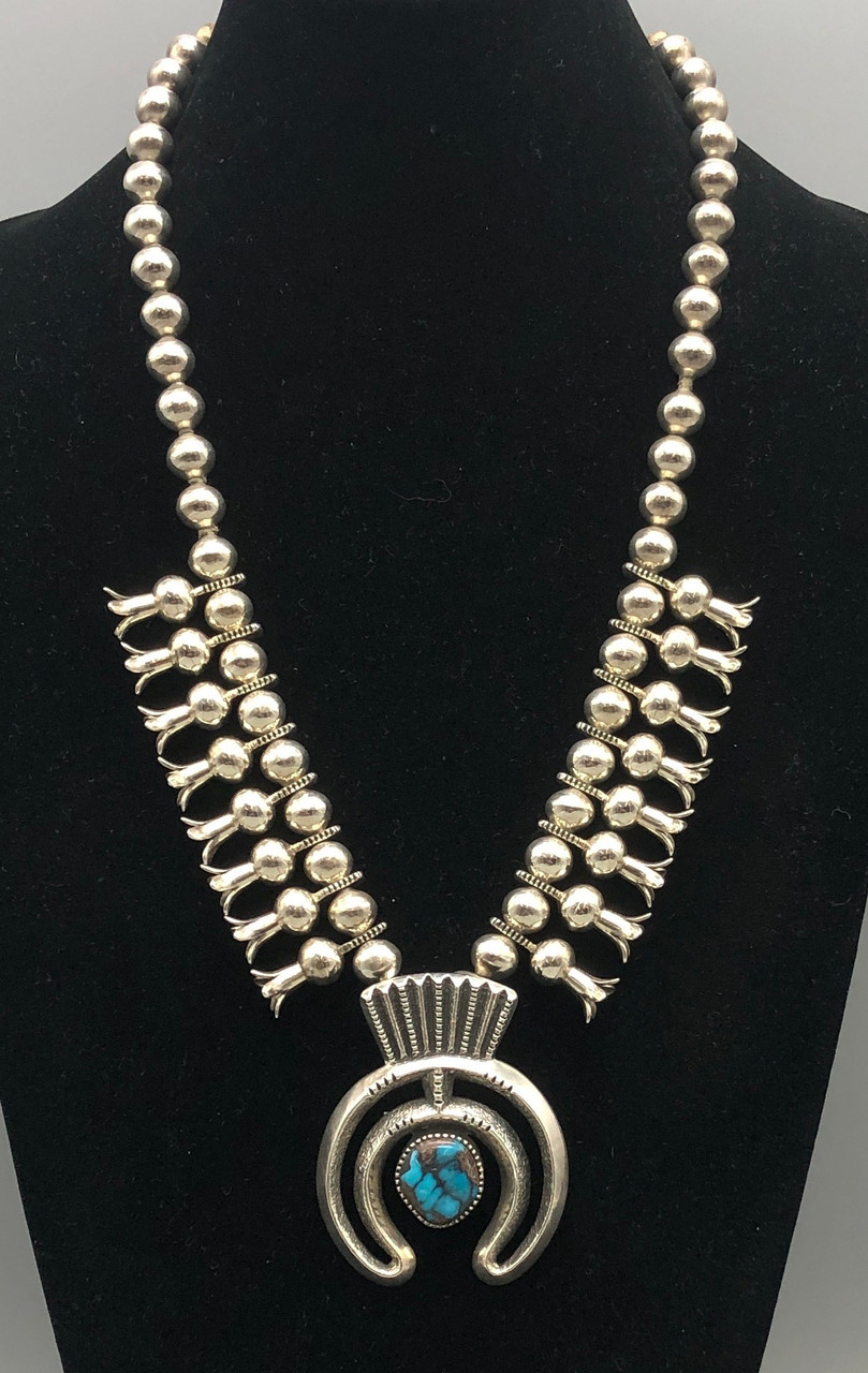 Harrison Jim pendant bisbee ビズビー Hefty Handmade Bisbee Squash Blossom Necklace and Earrings by