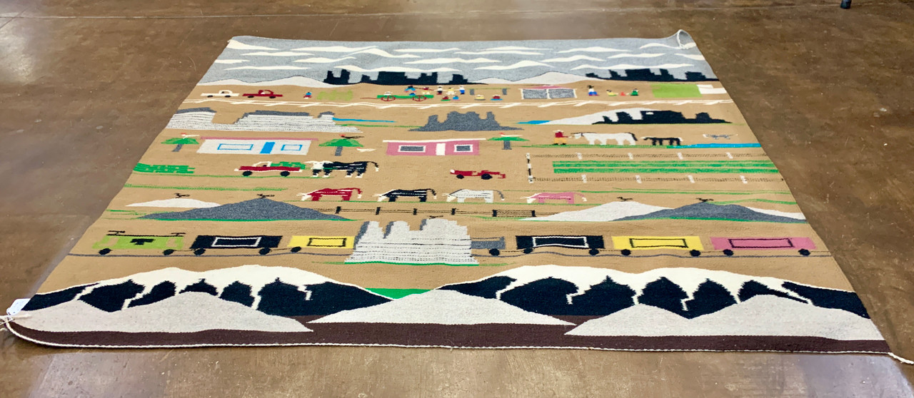 Large Navajo Pictorial Textile