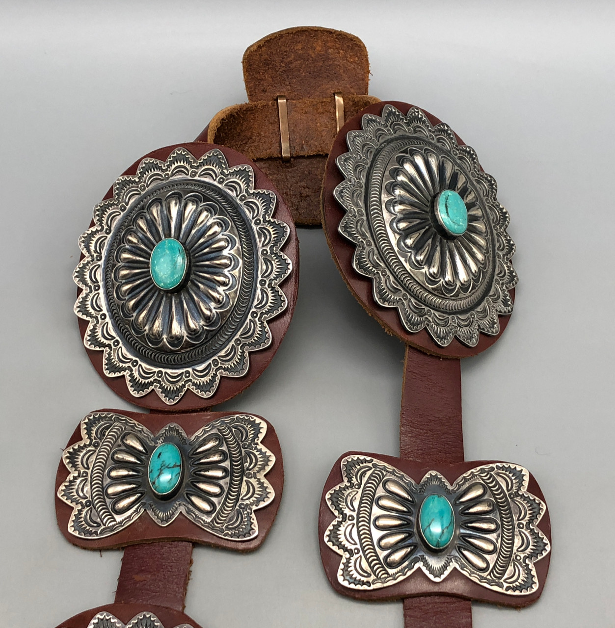 Belt, A Concho, Turquoise, Stamped Conchos with Coordinating Butterfly