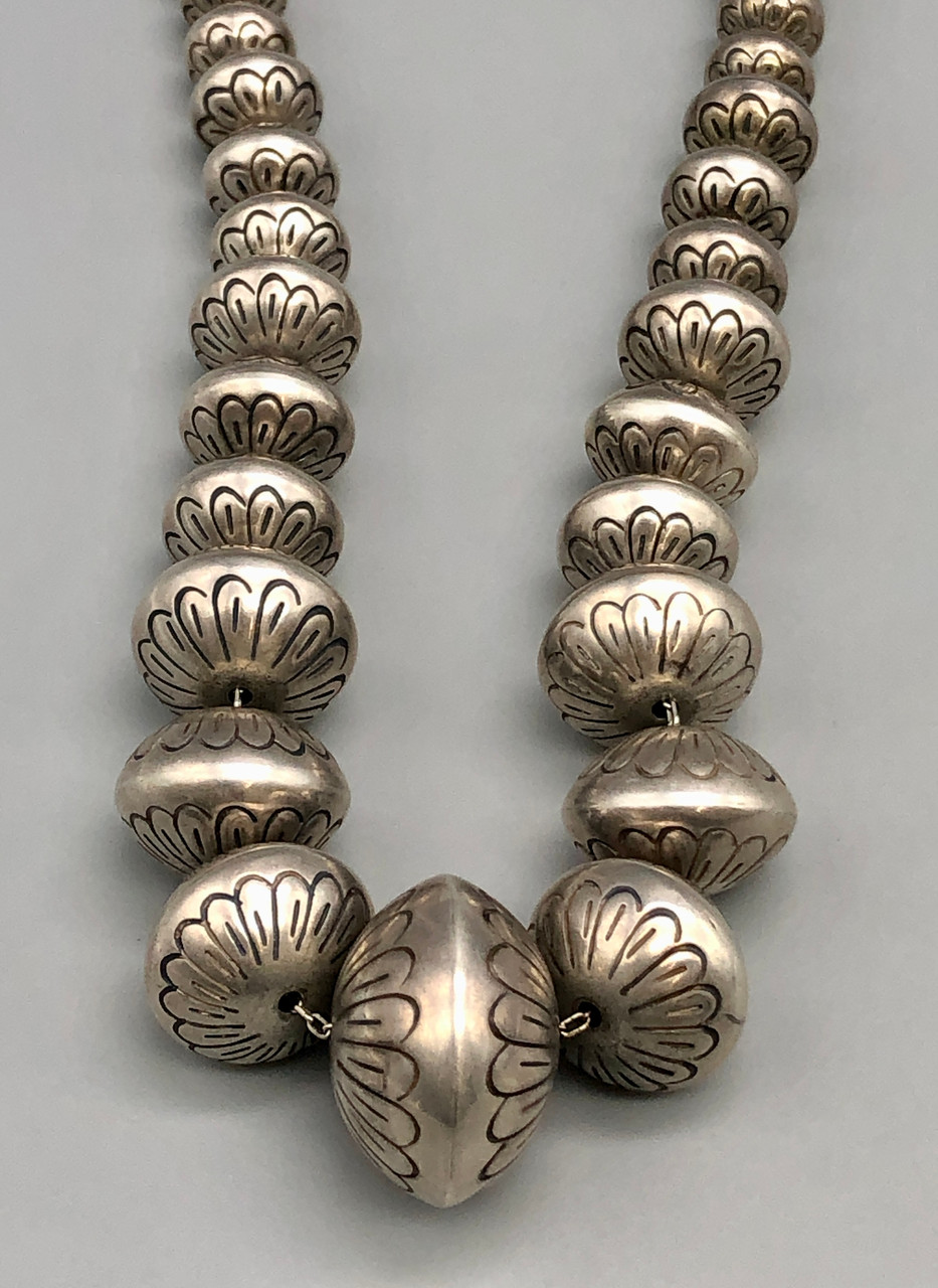 Silver Graduated Bead Necklace