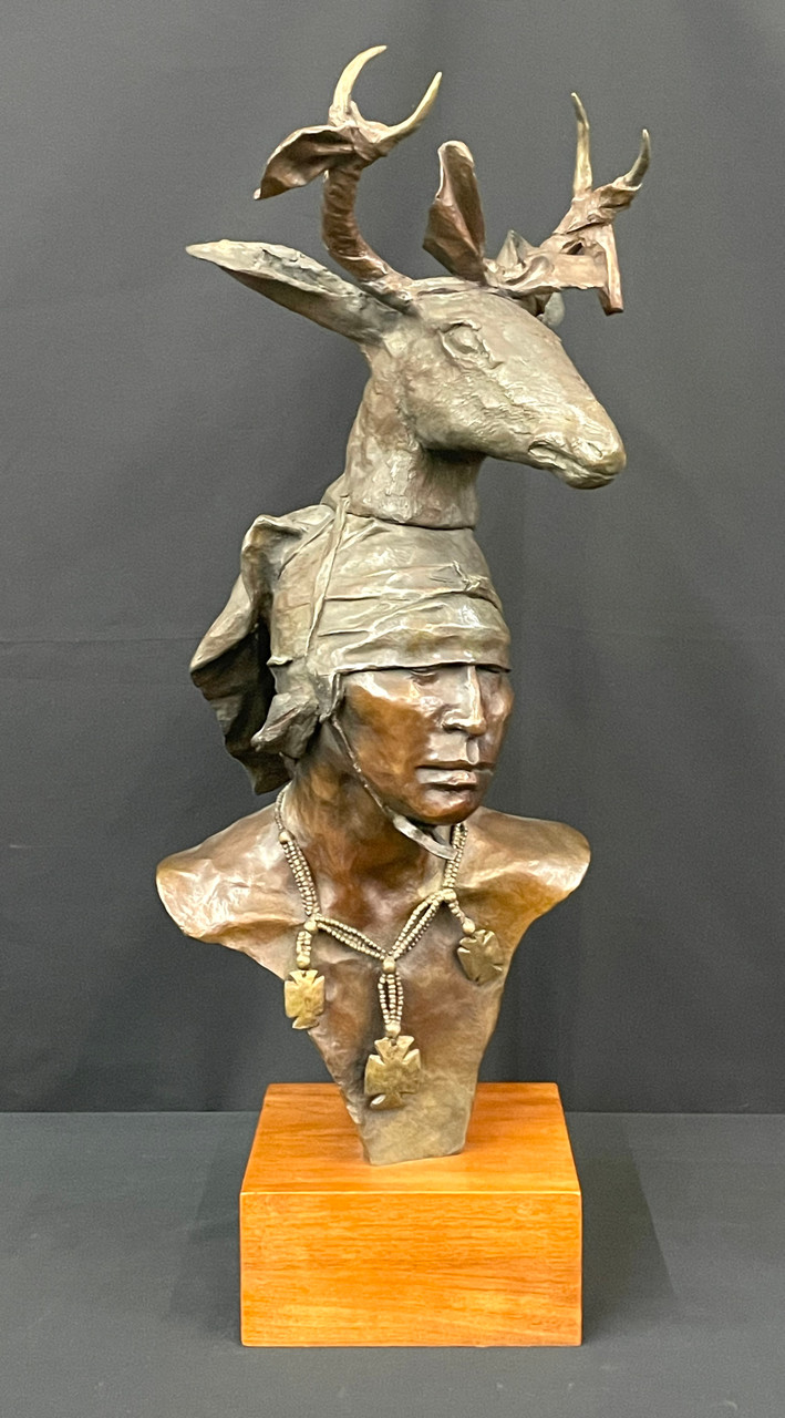 Yaqui Deer Dancer A Bronze by Daro Flood