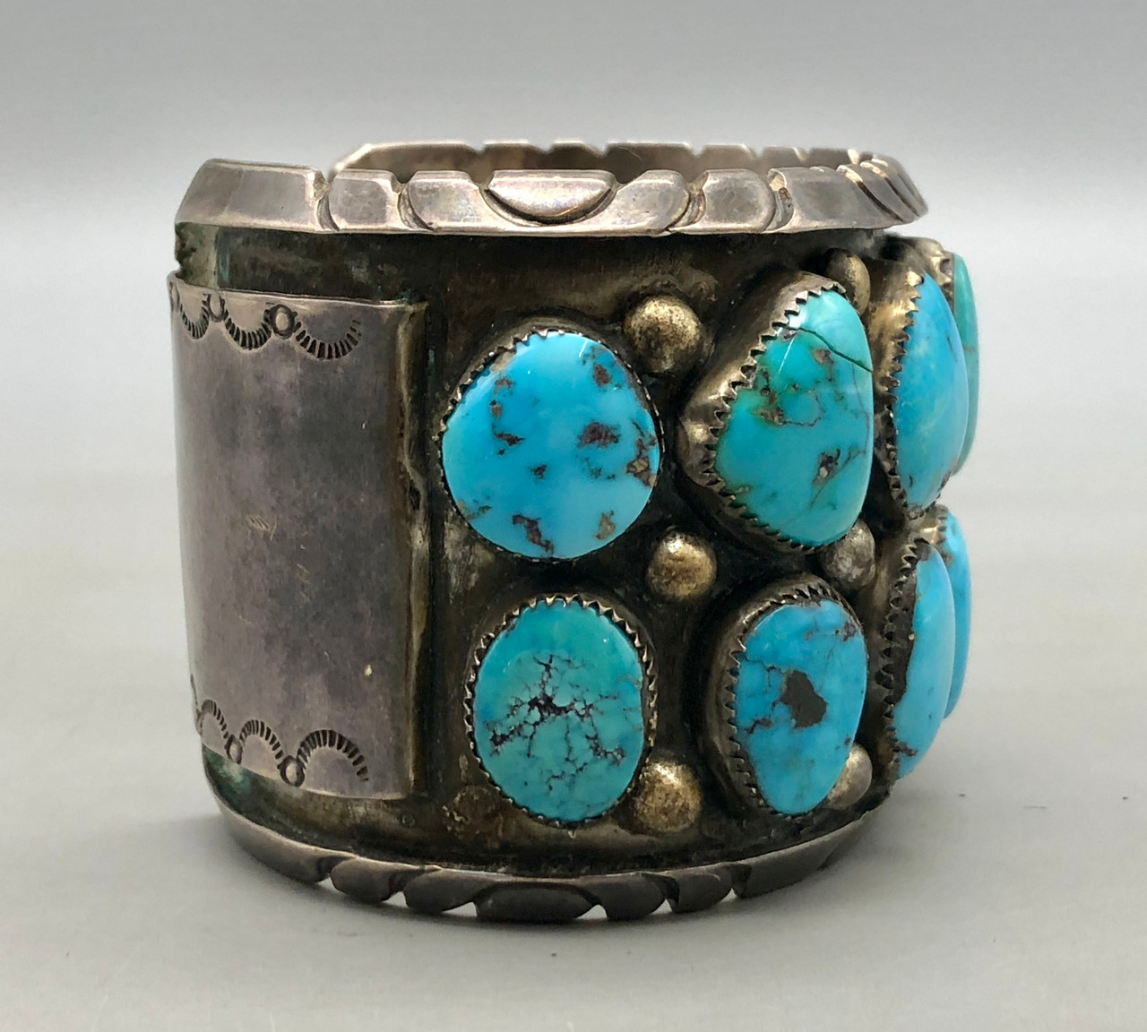 [SHOVEOFF] Silver Turquoise Bracelet ★人気★ Vintage Twelve Stone Turquoise Bracelet By Alice Sam