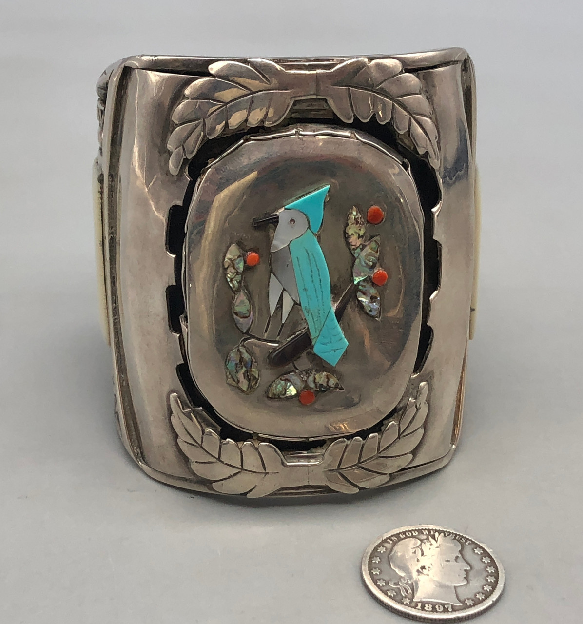 Vintage Zuni Inlay Bracelet By J. Quam