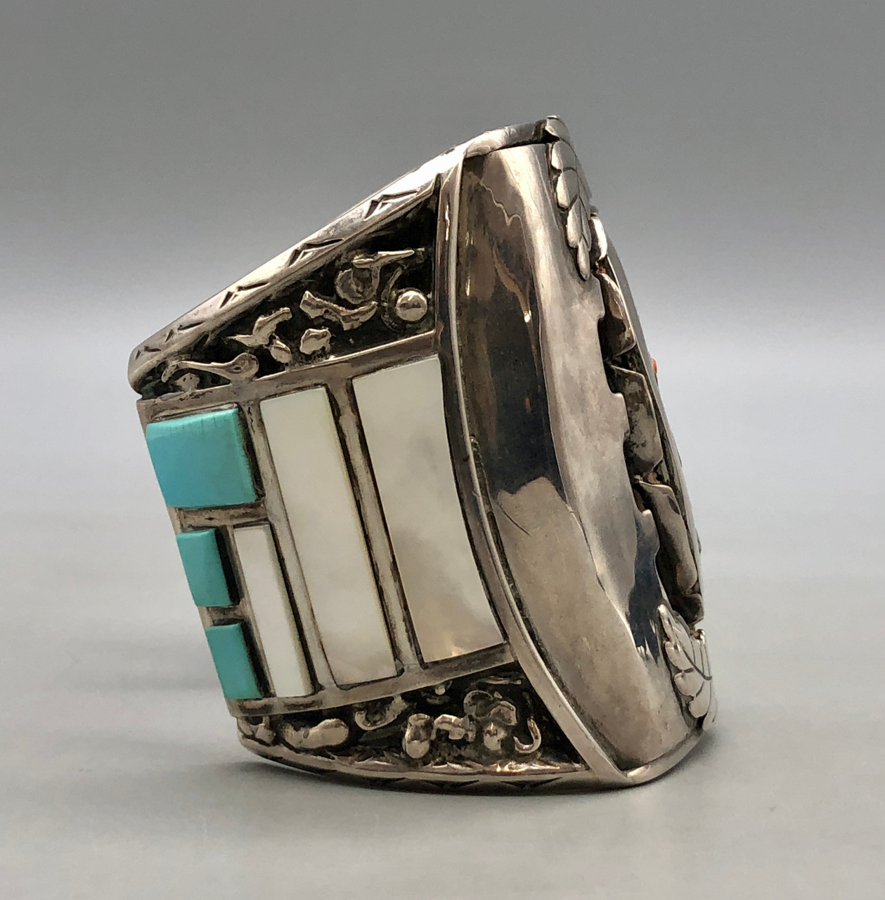 Vintage Zuni Inlay Bracelet By J. Quam