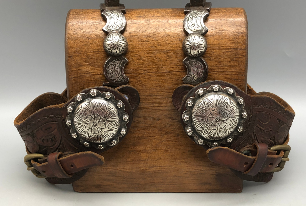 Nice Pair Of Antique California Style Spurs With Straps