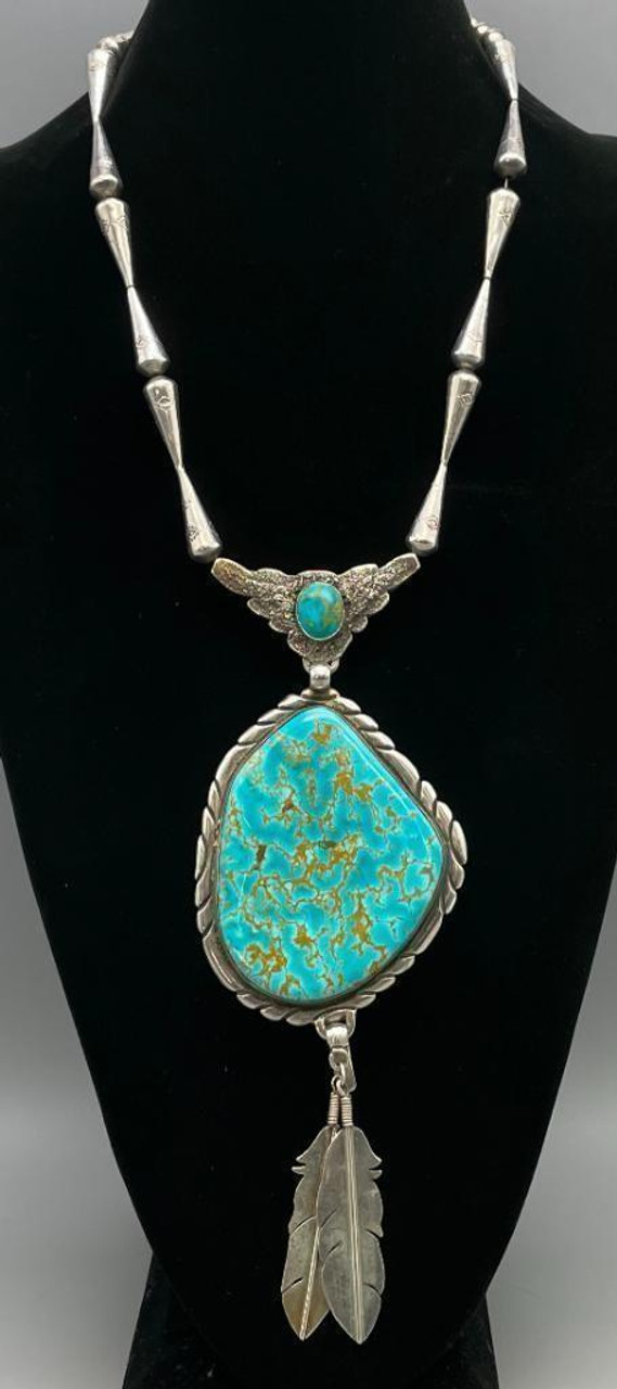 Double Sided Turquoise And Sterling Silver Necklace By