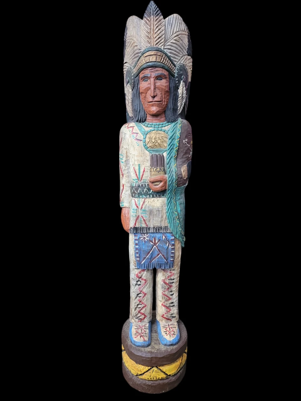 Frank Gallagher Hand Carved Cigar Store Wooden Indian