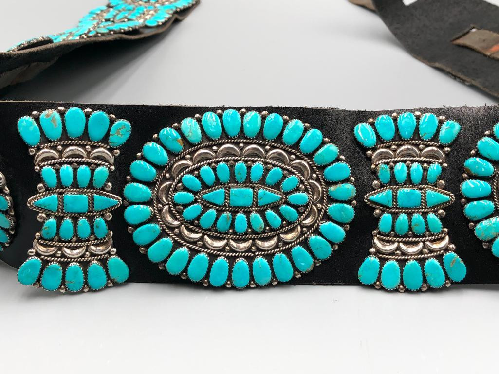 Turquoise Cluster Concho Belt display picture 1