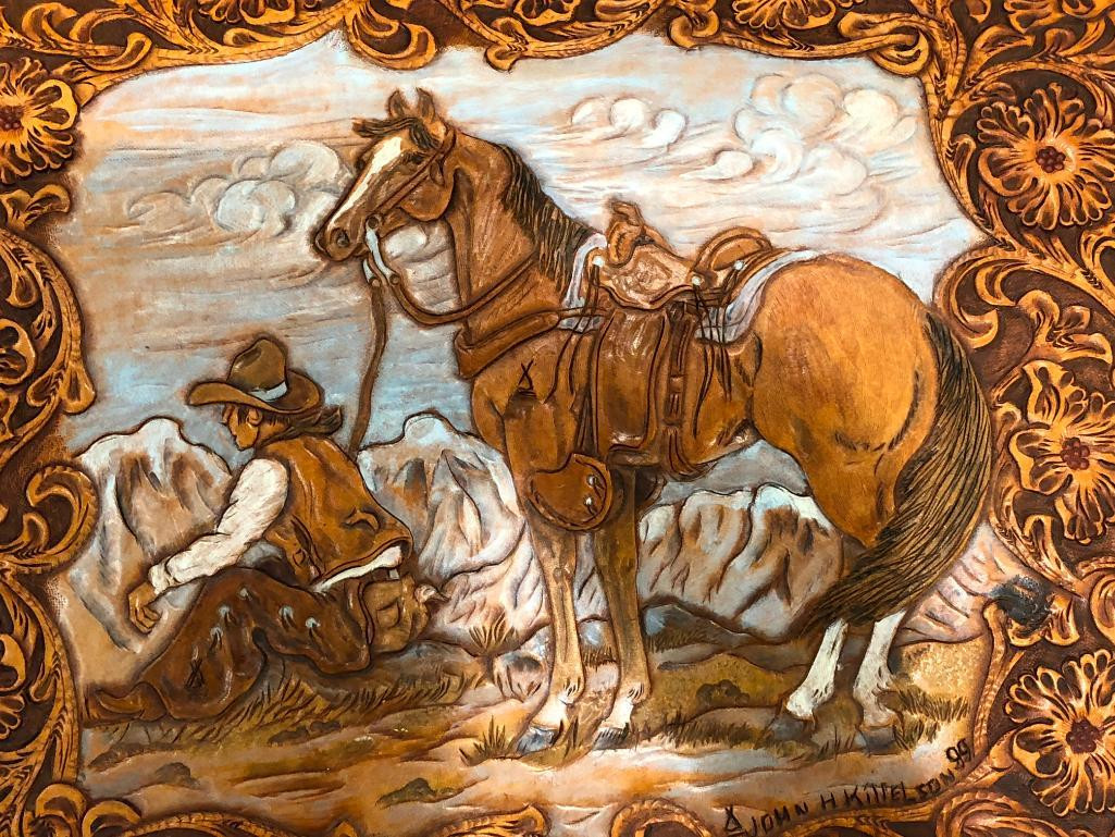 Tooled Leather Trunk By John H. Kittelson