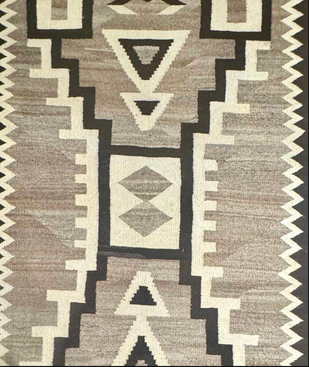 Vintage Storm Pattern Navajo Rug Circa 1940-1960s
