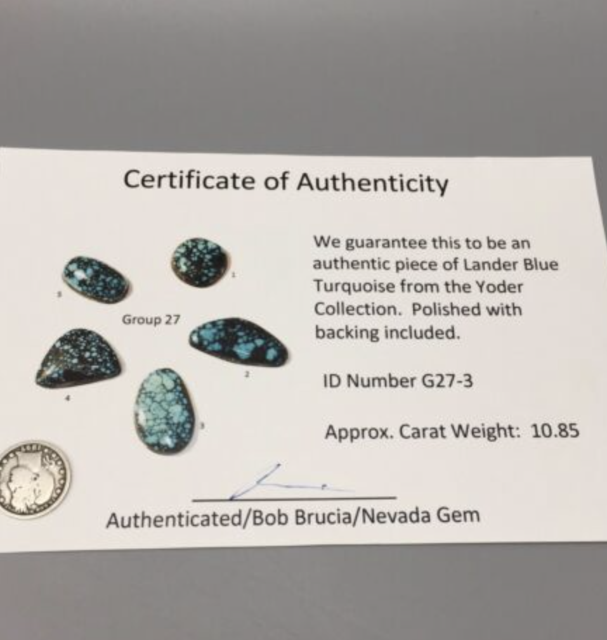 Certified LANDER BLUE TURQUOISE CABOCHON! 10.85 CT.